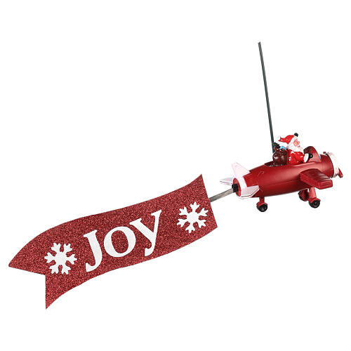 Christmas tree topper: star with floating Santa on a plane 50 cm 2
