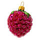 Rote Himbeere, Weihnachtsbaumschmuck aus mundgeblasenem Glas s3