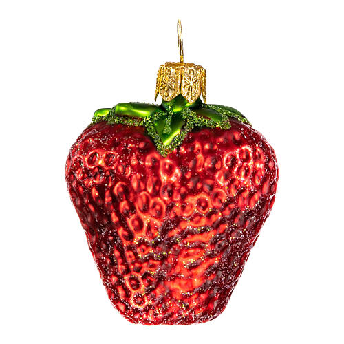 Strawberry, blown glass Christmas tree decoration 1