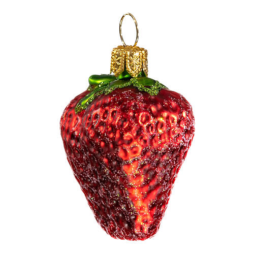 Strawberry, blown glass Christmas tree decoration 4