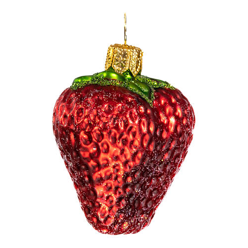 Fragole rosse decorazioni albero Natale vetro soffiato 3