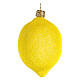 Yellow lemon, blown glass Christmas tree decoration s1