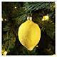 Yellow lemon blown glass Christmas tree ornament s2