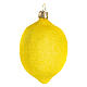 Yellow lemon blown glass Christmas tree ornament s3