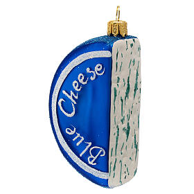 Queijo azul enfeite para árvore de Natal vidro soprado
