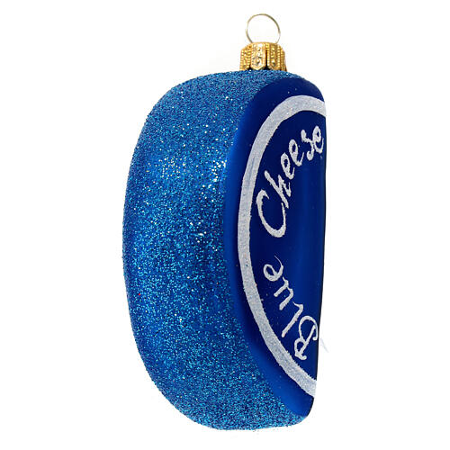 Queijo azul enfeite para árvore de Natal vidro soprado 3