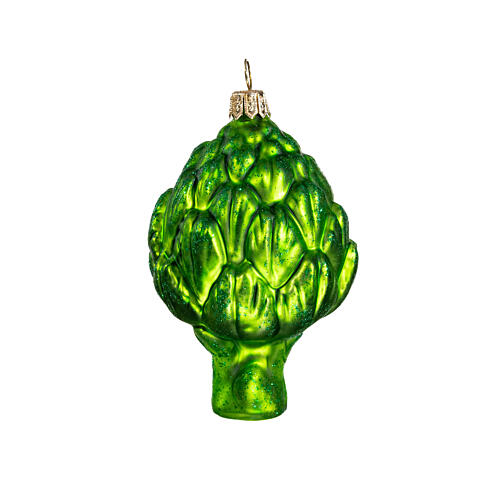 Artichoke Christmas tree ornament in blown glass 5