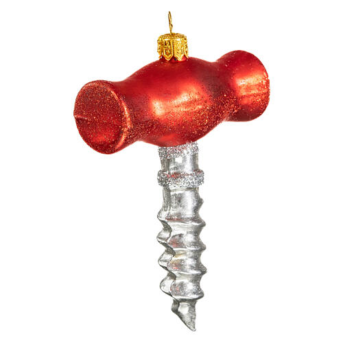 Korkenzieher, Weihnachtsbaumschmuck aus mundgeblasenem Glas 3