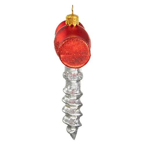 Corkscrew Christmas tree ornament in blown glass 4