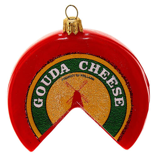 Fromage Gouda décoration sapin Noël verre soufflé 1