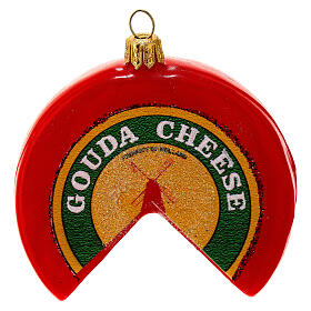 Gouda cheese Christmas tree ornament blown glass