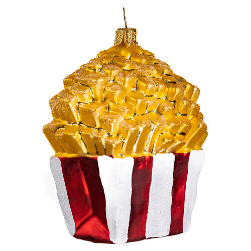 Batatas fritas enfeite árvore de Natal vidro soprado 4