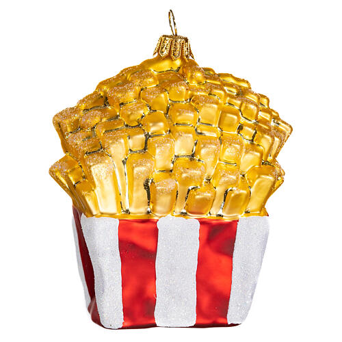 French fries Christmas tree ornament in blown glass 5
