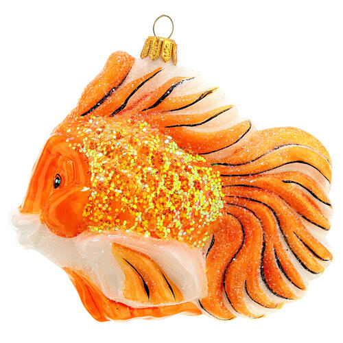 Peixinho dourado enfeite árvore de Natal vidro soprado 7