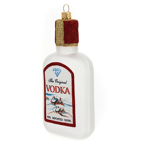 Wodka-Flasche, Weihnachtsbaumschmuck aus mundgeblasenem Glas 3