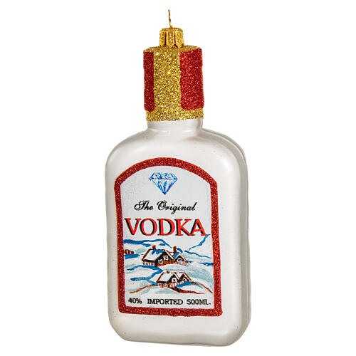 Wodka-Flasche, Weihnachtsbaumschmuck aus mundgeblasenem Glas 3
