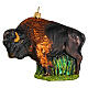 American bison, Christmas tree decoration, blown glass s1