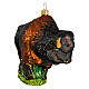 American bison Christmas tree ornament in blown glass s4