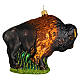 American bison Christmas tree ornament in blown glass s5