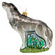 Howling wolf Christmas tree ornament in blown glass s1
