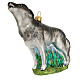 Howling wolf Christmas tree ornament in blown glass s3