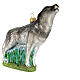 Howling wolf Christmas tree ornament in blown glass s4