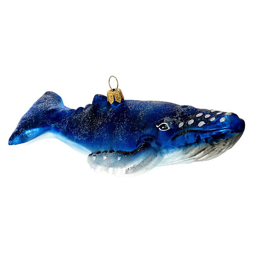Humpback whale, blown glass Christmas tree decoration 3