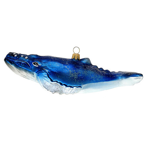 Humpback whale Christmas tree ornament in blown glass 4