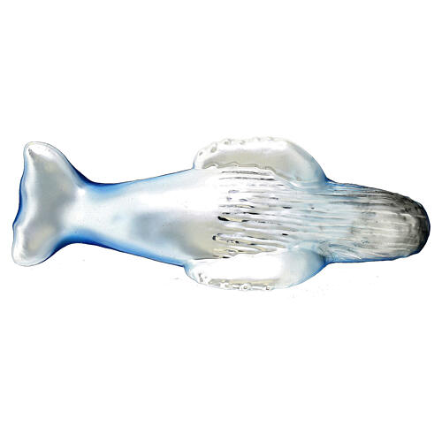 Humpback whale Christmas tree ornament in blown glass 6
