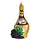 Chianti bottle Christmas tree ornament in blown glass s1