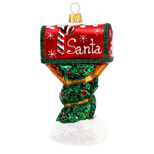 Santa letterbox Christmas tree decoration in blown glass 1
