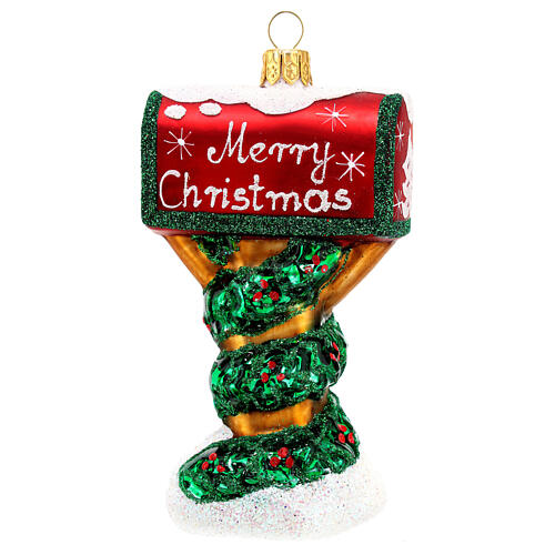 Santa letterbox Christmas tree decoration in blown glass 5