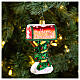 Santa letterbox Christmas tree decoration in blown glass s2