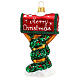 Santa letterbox Christmas tree decoration in blown glass s5