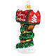 Santa letterbox Christmas tree decoration in blown glass s6