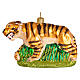 Tygrys szablozębny dekoracja na choinkę szkło dmuchane s3