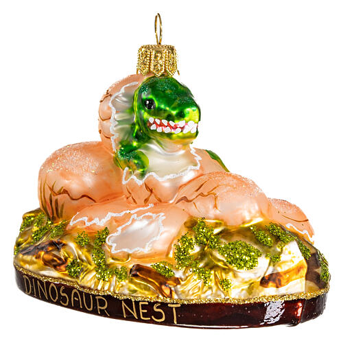 Dinosaurierei-Nest, Weihnachtsbaumschmuck aus mundgeblasenem Glas 4