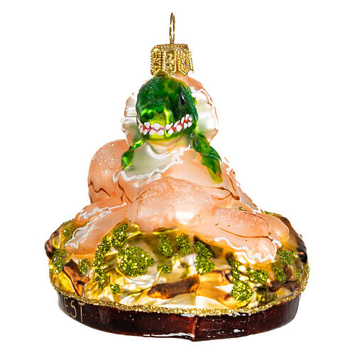 Nid oeufs de dinosaure décoration sapin Noël verre soufflé 6