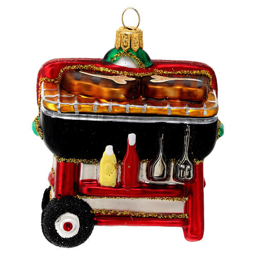 BBQ grill Christmas ornament blown glass 1