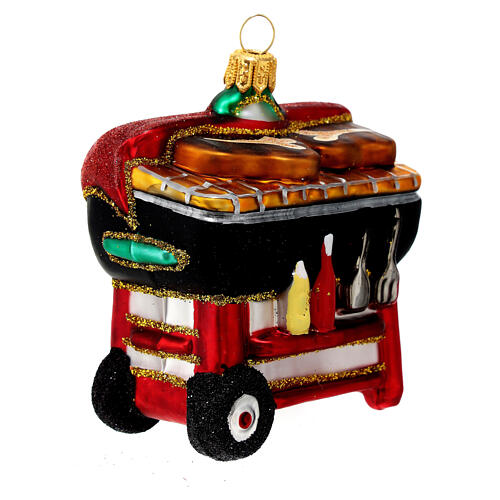 BBQ grill Christmas ornament blown glass 5