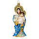 Virgin with Child, blown glass Christmas tree decoration s1