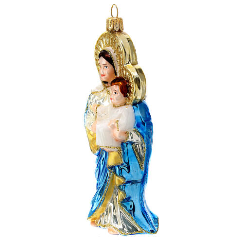 Mary and Child with Christmas tree ornament in blown glass 3