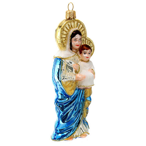 Mary and Child with Christmas tree ornament in blown glass 4