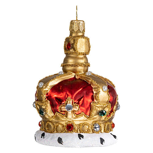 UK Royal Crown Christmas tree decoration in blown glass 1