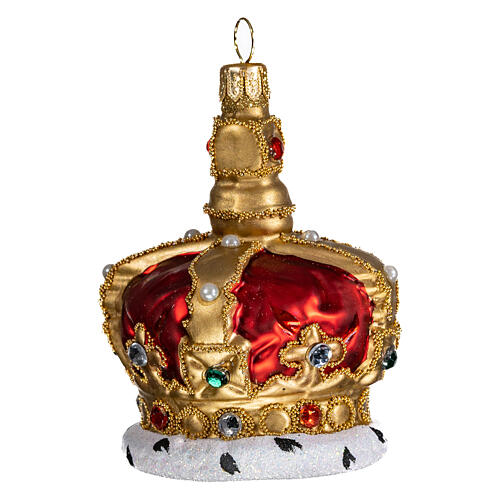 UK Royal Crown Christmas tree decoration in blown glass 3