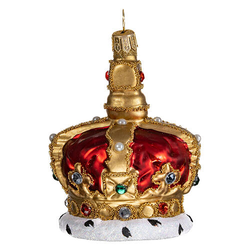 UK Royal Crown Christmas tree decoration in blown glass 4