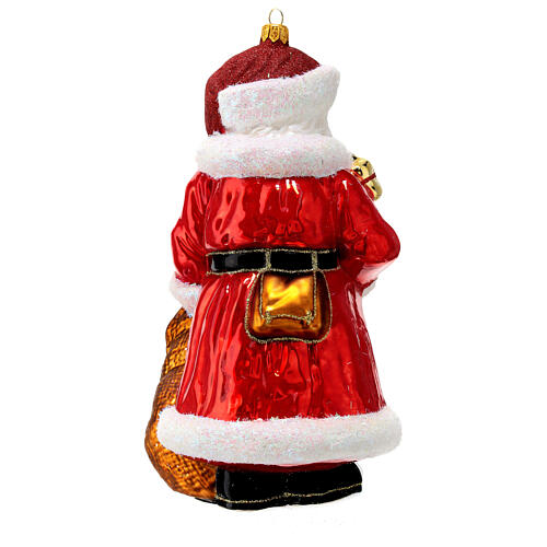 Santa with presents, Christmas tree decoration, blown glass 5