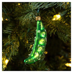 Edamame bean blown glass Christmas tree decoration