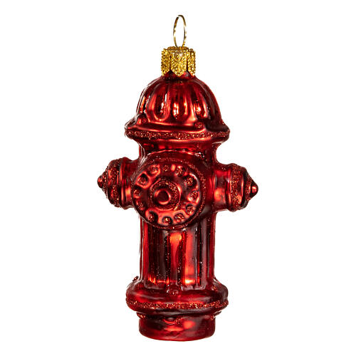 Fire hydrant, blown glass Christmas tree decoration 1