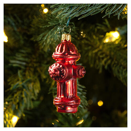 Fire hydrant, blown glass Christmas tree decoration 2